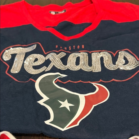 NFL Houston Texans Women's Navy and Red Short Sleeve Tees Large - Picture 4 of 8